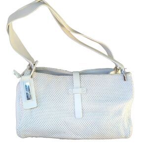Antonio Melani Women's Cream Knit Shoulder Bag Coastal Preppy Summer Purse